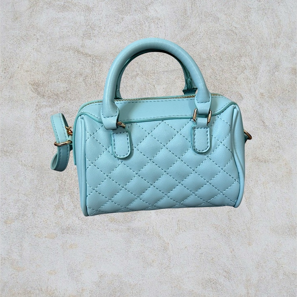 Elegant Quilted Blue Handbag